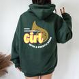 Never Underestimate A Girl With A French Horn Wome Women Oversized Hoodie Back Print Forest