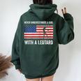 Never Underestimate A Girl With A Leotard Gymnast Women Oversized Hoodie Back Print Forest