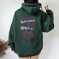 Never Underestimate A Grandma With A Bicycle Quote Women Oversized Hoodie Back Print Forest