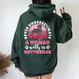 Never Underestimate A Man With A Rottweiler Women Oversized Hoodie Back Print Forest