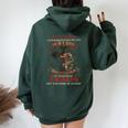 Never Underestimate An Old Lady Was Born In August Women Oversized Hoodie Back Print Forest
