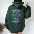 Never Underestimate An Old Lady Who Loves Cats Born In July Women Oversized Hoodie Back Print Forest