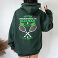 Never Underestimate An Old Man Playing Padel Tennis Women Oversized Hoodie Back Print Forest