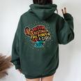 Never Underestimate The Power Of A Girl With Book Feminist Women Oversized Hoodie Back Print Forest