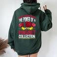 Never Underestimate Power Of A Girl With A Magnet Collection Women Oversized Hoodie Back Print Forest