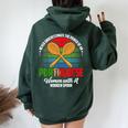 Never Underestimate The Power Of An Portuguese Woman Women Oversized Hoodie Back Print Forest