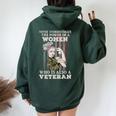 Never Underestimate The Power Of A Veteran Women Oversized Hoodie Back Print Forest