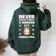 Never Underestimate A Woman With Guinea Pigs Women Oversized Hoodie Back Print Forest