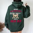 Never Underestimate A Woman With A New Hip Replacement Women Oversized Hoodie Back Print Forest
