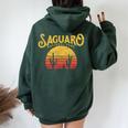 Vintage Saguaro National Park Retro Cactus & Sun Women Oversized Hoodie Back Print Forest