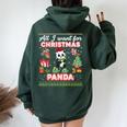 All I Want For Christmas Is A Panda Ugly Sweater Farmer Xmas Women Oversized Hoodie Back Print Forest