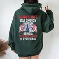 Being A Wife Is A Choice Being A Veteran's Wife Is Privilege Women Oversized Hoodie Back Print Forest