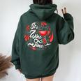 Wine It's Wine Time Winemaker Winery Owner Vintner Women Oversized Hoodie Back Print Forest