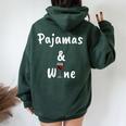 Wine Lovers Pajamas And Wine Pjs Women Oversized Hoodie Back Print Forest