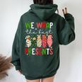 We Wrap The Best Presents L D Nicu Mother Baby Nurse Xmas Women Oversized Hoodie Back Print Forest