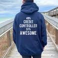 49 Credit Controller 51 Awesome Job Title Women Oversized Hoodie Back Print Navy Blue