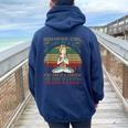 Aquarius Girl For Yoga Black Birthday Women Oversized Hoodie Back Print Navy Blue