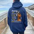 Birthday January Girl Capricorn Aquarius Zodiac Women Women Oversized Hoodie Back Print Navy Blue