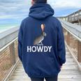 Black-Tailed Jackrabbit Howdy Cowboy Western Country Cowgirl Women Oversized Hoodie Back Print Navy Blue