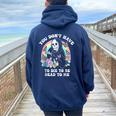You Don't Have To Die To Be Dead To Me Humor Women Oversized Hoodie Back Print Navy Blue
