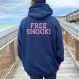 Free Snooki T Free Snooki Weathered Women Oversized Hoodie Back Print Navy Blue