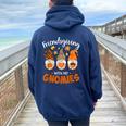 Friendsgiving With My Gnomies Thanksgiving Gnome Women Oversized Hoodie Back Print Navy Blue
