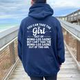 Girl Out Of Roma-Los Saenz Tx Texas Home Root Usa Women Oversized Hoodie Back Print Navy Blue