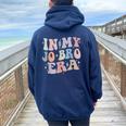 Groovy Retro In My Jo Bro Era In My Job Bro Era Women Oversized Hoodie Back Print Navy Blue