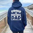 Huntaway Dog Dad Proud Women Oversized Hoodie Back Print Navy Blue