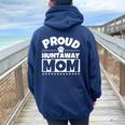 Huntaway Dog Mom Proud Women Oversized Hoodie Back Print Navy Blue