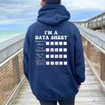I'm A Data Sheet Behavior Analvst Special Education Teacher Women Oversized Hoodie Back Print Navy Blue