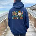 Just A Girl Who Loves Chickens Farm Lover Cute Chicken Buffs Women Oversized Hoodie Back Print Navy Blue