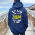 Just A Girl Who Loves Red-Eared Sliders Slider Turtle Women Oversized Hoodie Back Print Navy Blue