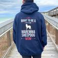 I Just Want To Be Stay At Home Maremma Sheepdog Dog Mom Women Oversized Hoodie Back Print Navy Blue