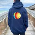 Layers Of The Earth Geology Teacher Student Women Oversized Hoodie Back Print Navy Blue