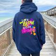 Let's Go It's My Birthday Party Boys Girls Matching Family Women Oversized Hoodie Back Print Navy Blue
