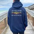 Let's Root For Each Other And Watch Each Other Grow Mom Life Women Oversized Hoodie Back Print Navy Blue