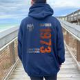 Limited Edition October 1973 50Th Birthday 1973 Women Oversized Hoodie Back Print Navy Blue