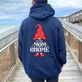 The Mom Gnome Family Matching Group Christmas Women Oversized Hoodie Back Print Navy Blue
