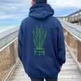 Mother In Law Tongue House Plant Snake Plants Women Oversized Hoodie Back Print Navy Blue