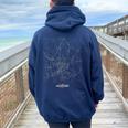 Münster Germany City Travel Souvenir Street Flag Map Women Oversized Hoodie Back Print Navy Blue