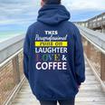 Paraprofessional Runs On Laughter Love Coffee Para Women Oversized Hoodie Back Print Navy Blue