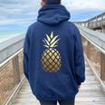 Pineapple Gold Cute Beach T For Kid Vacation Women Oversized Hoodie Back Print Navy Blue
