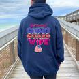 Proud Us Coast Guard Wife Us Flag Dog Tags Military Spouse Women Oversized Hoodie Back Print Navy Blue