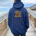 Romanian Mioritic Shepherd Puppy For A Dog Owner Pocket Women Oversized Hoodie Back Print Navy Blue