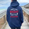 Sculpture Teacher Pottery Weightlifting Lift Women Oversized Hoodie Back Print Navy Blue