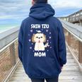 Shih Tzu Mom Mummy Mama Mum Mommy Mother's Day Mother Owner Women Oversized Hoodie Back Print Navy Blue