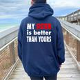My Sister Is Better Than Yours Best Sister Ever Women Oversized Hoodie Back Print Navy Blue