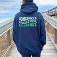 Somebody's Spoiled Blue Collar Wife Collar Worker Club Women Oversized Hoodie Back Print Navy Blue