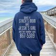 What If Stacy's Mom Was Jessie's Girl Music Women Oversized Hoodie Back Print Navy Blue